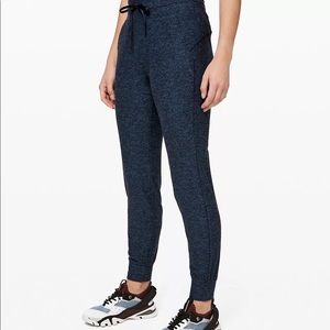 Lululemon ready to rulu jogger size 12 heathered true navy/black